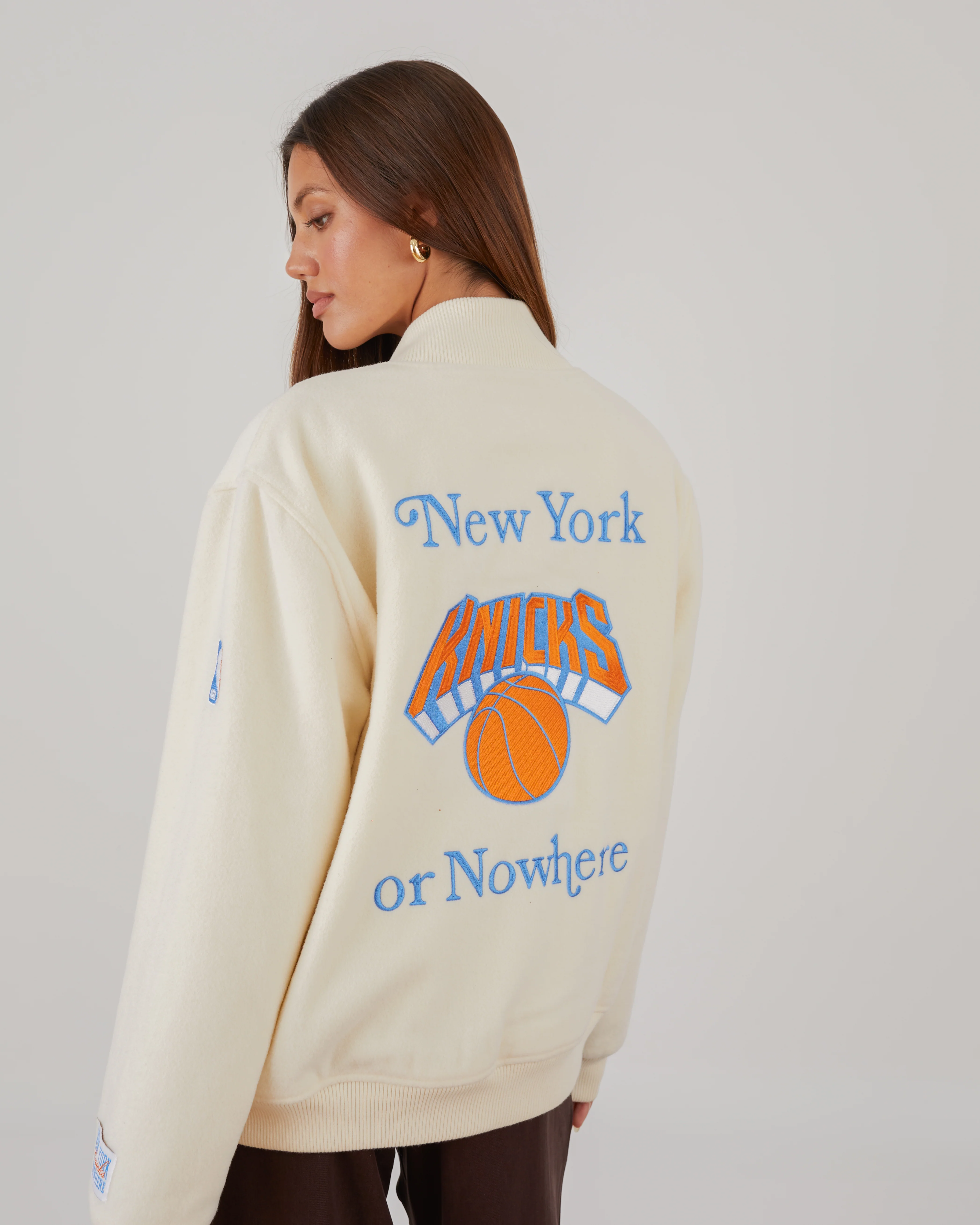 Knicks Give and Go Varsity Jacket - Image 3
