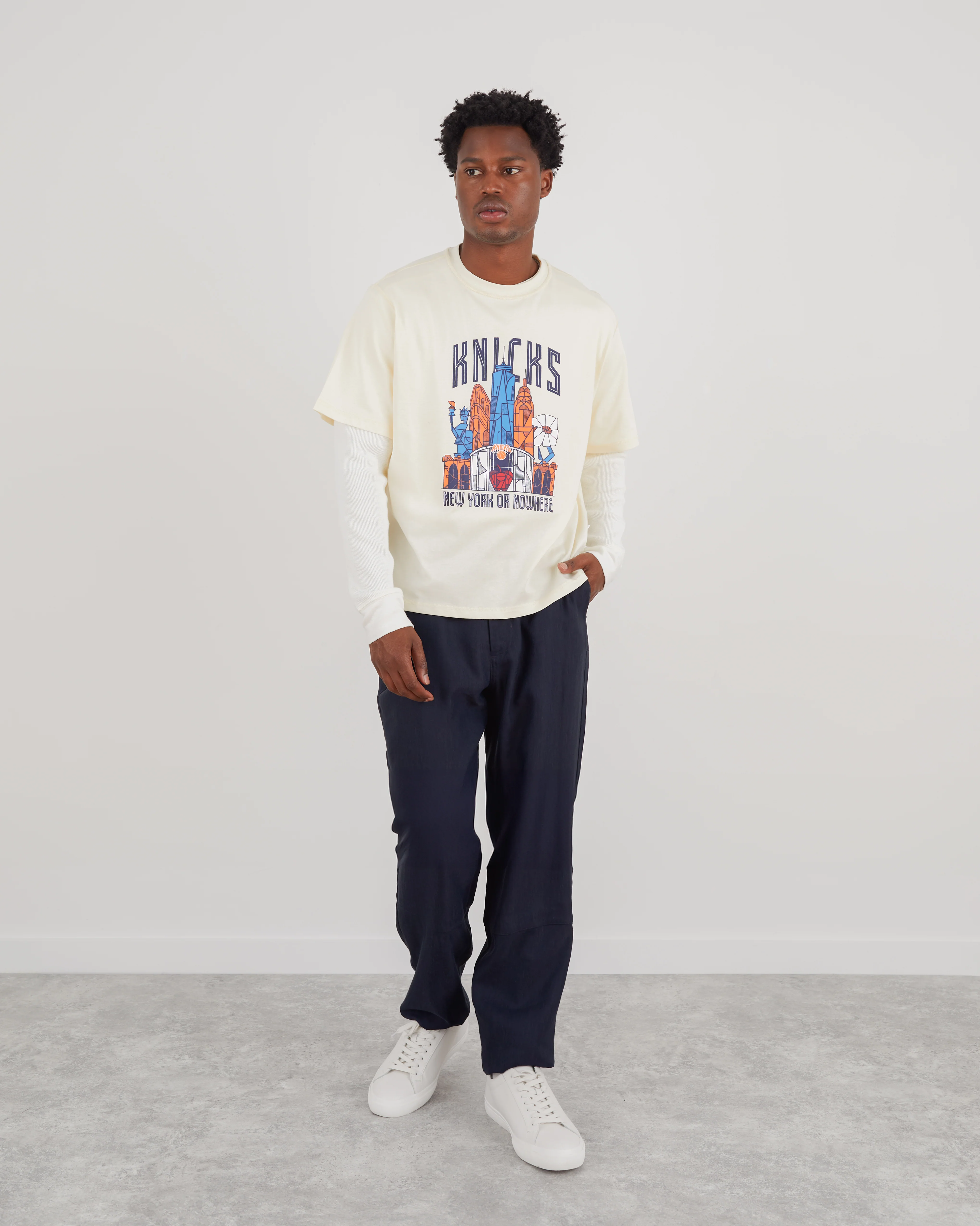 Knicks Skyscraper Oversized Crop T-Shirt - Image 3